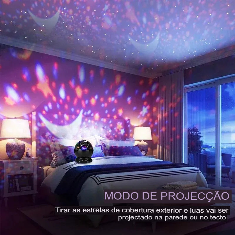 Projetor Céu Estrelado com Rotação Automática LED Premium