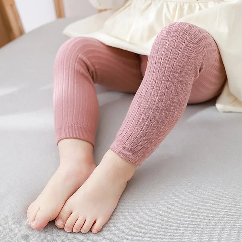 Calça Legging Tricotada de Algodão para Bebês e Crianças de 0 a 6 Anos