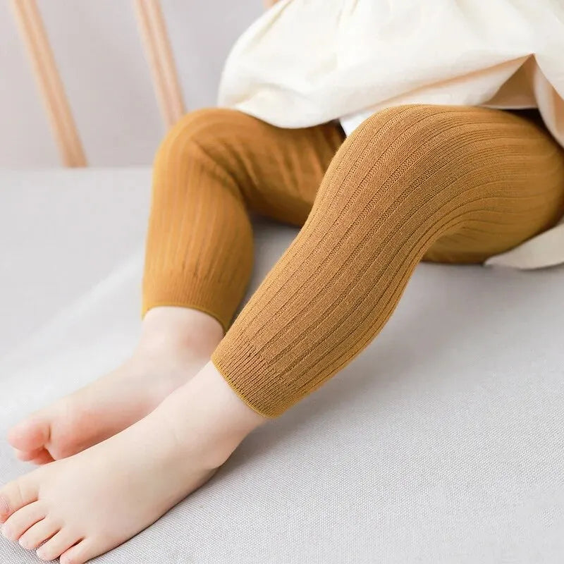 Calça Legging Tricotada de Algodão para Bebês e Crianças de 0 a 6 Anos