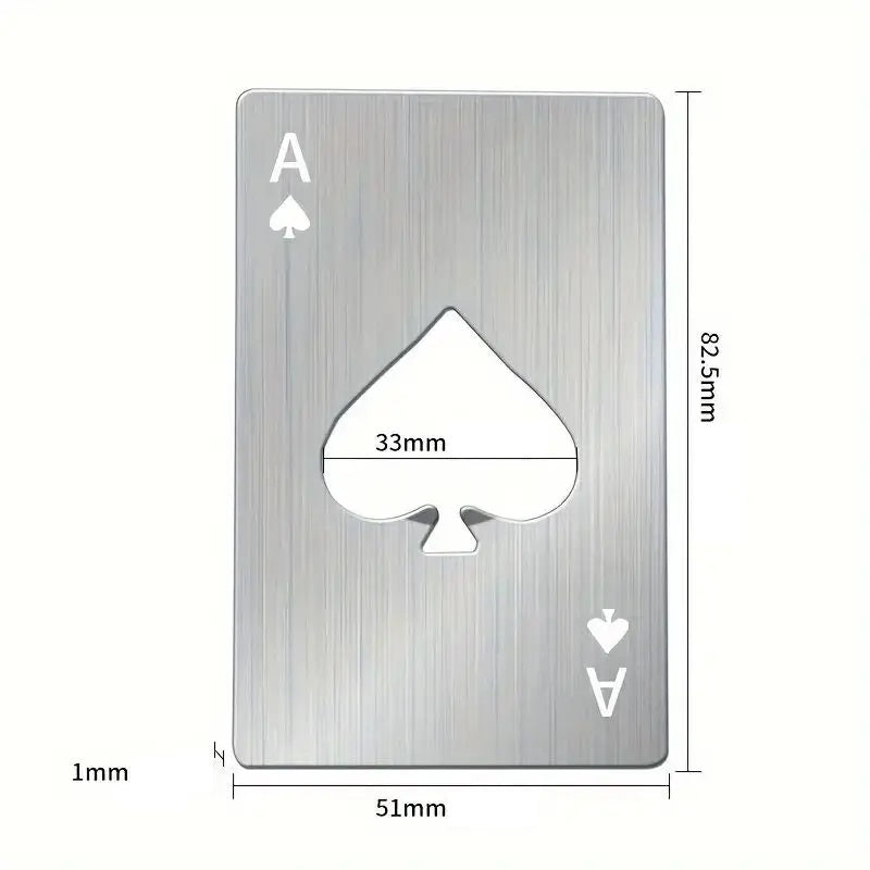 Abridor de Garrafas Cartão de Poker INOX